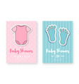 baby shower greeting card template set cute vector image vector image