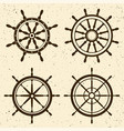 collection of grunge vintage steering wheels ship vector image