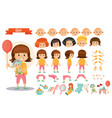 girl kid playing toys cartoon child character vector image vector image