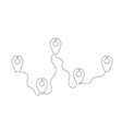 path outline on map with location stops on map vector image