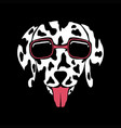 dog dalmatian eyeglasses vector image