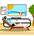 summer at home on beach quarantine vector image
