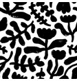seamless pattern with hand drawn bold flowers vector image vector image