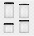 set glass jars for canning and preserving vector image