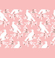 bird on branch seamless pattern vector image