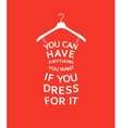 fashion women dress with quote on red background vector image vector image