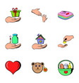 healthcare icons set cartoon style vector image