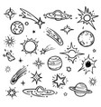 space doodle elements hand drawn stars vector image