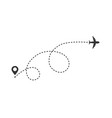 airplane dotted path tracking vector image