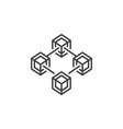 blockchain technology outline concept icon vector image