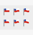 chile flag symbols set national flag icons vector image vector image