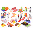 dietician isometric icon set vector image