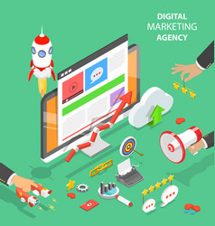 Isometric flat concept of marketing Royalty Free Vector