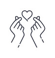mini i love you hand korean heart finger vector image vector image