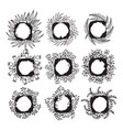 floral frames for text hand drawing vector image vector image