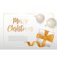 merry christmas lettering in frame with baubles vector image
