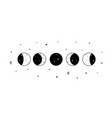 set of moon phases crescent new full surface vector image