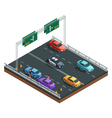 car accidents isometric composition vector image vector image