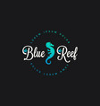 seahorse reef logo icon on black vector image
