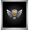 shield with wings vector image vector image