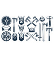 viking weapon design elements for heraldic logo vector image