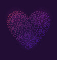 animal footprints heart colored outline vector image vector image