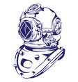 underwater diving helmet vector image vector image