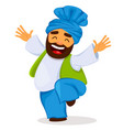funny dancing sikh man vector image