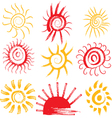 sun symbols vector image vector image