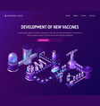 vaccine development laboratory isometric landing vector image
