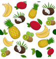 seamless pattern of tropical fruits vector image