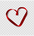 valentine day design red silk heart shape vector image