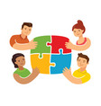 teamwork concept with puzzle business vector image