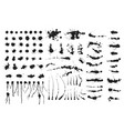 set of ink splashes blots splatter vector image