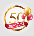 template gold logo 50 years anniversary vector image