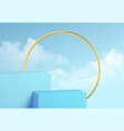 blue product podium showcase on background vector image