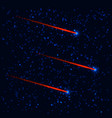 comet in the starry sky vector image vector image