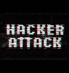 Cyber attack in future glitch style Royalty Free Vector