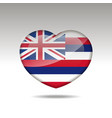 love hawaii state symbol heart flag icon vector image vector image