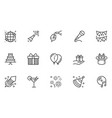 party line icons set vector image
