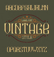 vintage label typeface vector image