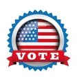 vote - election badge with usa flag button vector image
