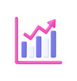 3d growing bar graph vector image