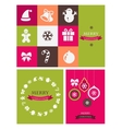 christmas retro icons elements vector image