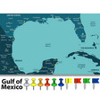 gulf of mexico map vector image vector image