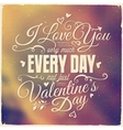 valentines day lettering vector image