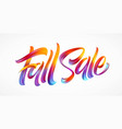 autumn season hand lettering fall sale modern vector image vector image