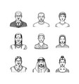 human avatars collection diverse faces of people vector image vector image