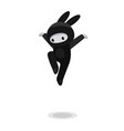 jumping cute bunny ninja isolated on white vector image vector image