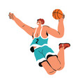 sports activities basketball player throwing ball vector image
